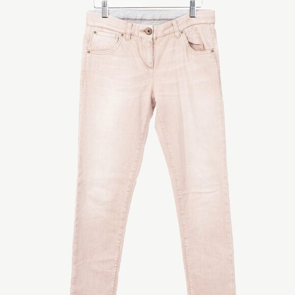 Brunello Cucinelli Light-Brown Washed Stretch-Denim Skinny Jeans - Picture 1 of 13